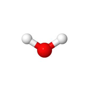 Molécule d'eau à géométrie coudée