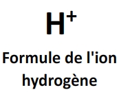 Formule chimique de l'ion hydrogène H+