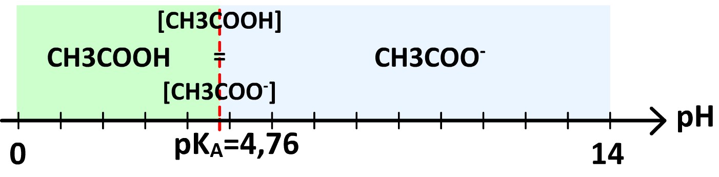 Diagramme de prédominance du couple acide-base acide éthanoïque-éthanoate